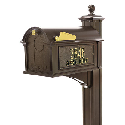 Whitehall Balmoral Mailbox, Side Plaques, & Post Kit, Bronze