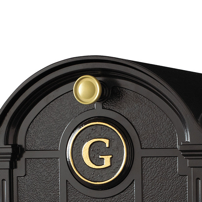 Whitehall Balmoral Mailbox w/Monogram & Side Plaques, Black