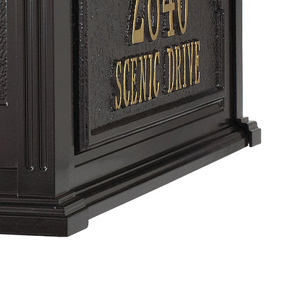 Whitehall Balmoral Mailbox w/Monogram & Side Plaques, Black