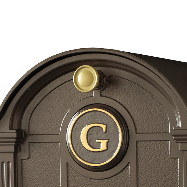 Whitehall Balmoral Mailbox w/Monogram & Side Plaques, Bronze