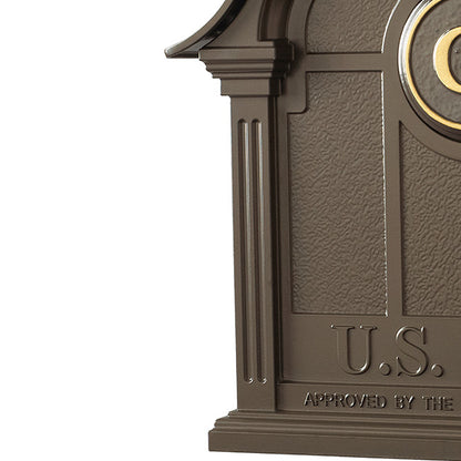 Whitehall Balmoral Mailbox w/Monogram & Side Plaques, Bronze