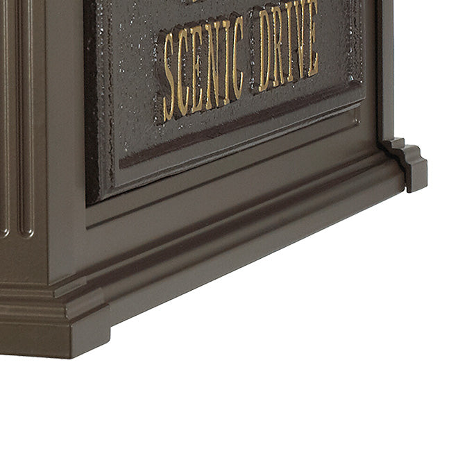 Whitehall Balmoral Mailbox w/Monogram & Side Plaques, Bronze