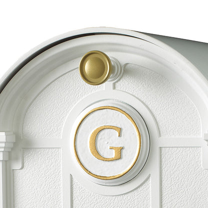 Whitehall Balmoral Mailbox w/Monogram & Side Plaques, White