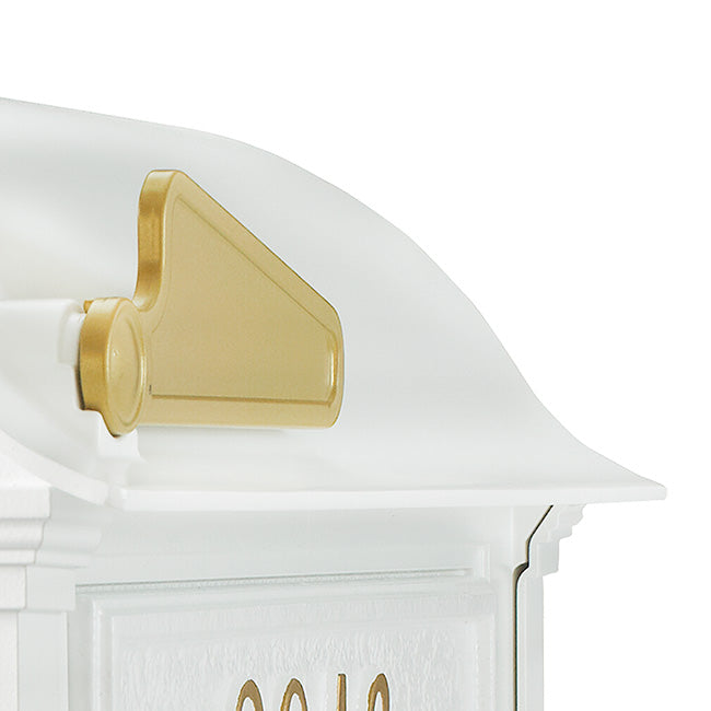 Whitehall Balmoral Mailbox w/Monogram & Side Plaques, White