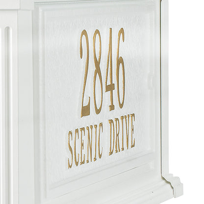 Whitehall Balmoral Mailbox w/Monogram & Side Plaques, White