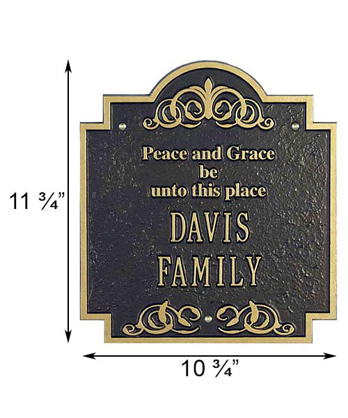 Whitehall Peace and Grace Family Plaque, 2 Line