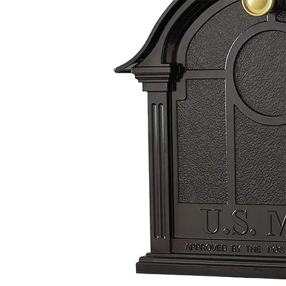 Whitehall Balmoral Mailbox w/Custom Side Plaques, Black