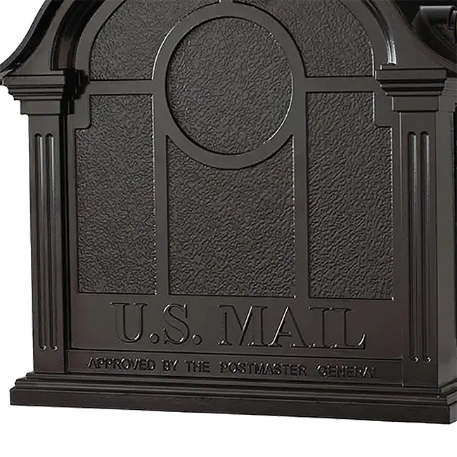 Whitehall Balmoral Mailbox w/Custom Side Plaques, Black