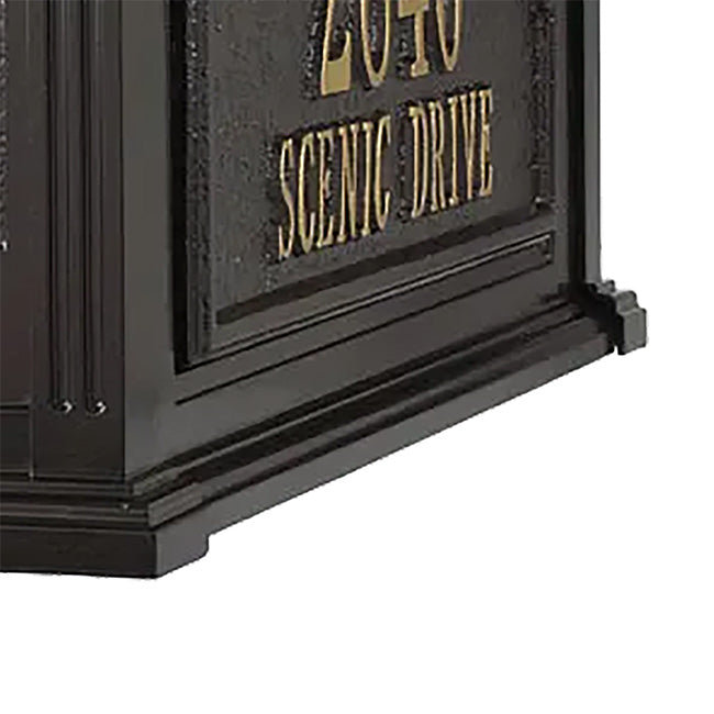 Whitehall Balmoral Mailbox w/Custom Side Plaques, Black