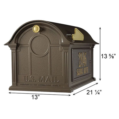 Whitehall Balmoral Mailbox w/Custom Side Plaques, Bronze