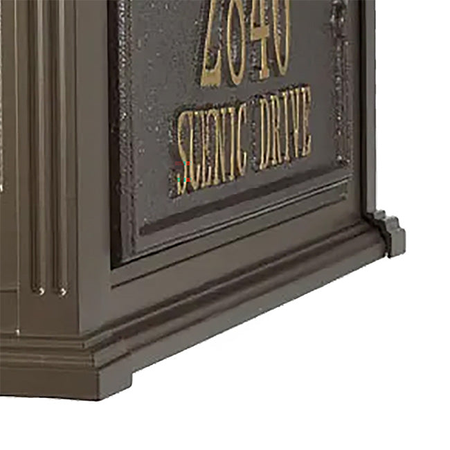 Whitehall Balmoral Mailbox w/Custom Side Plaques, Bronze