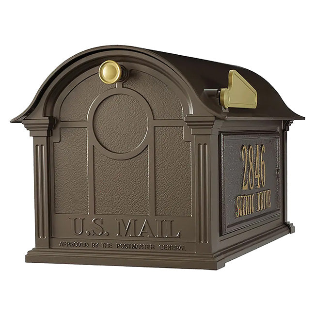 Whitehall Balmoral Mailbox w/Custom Side Plaques, Bronze