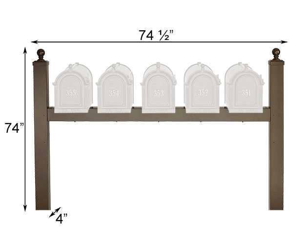 Whitehall Quint Personalized Mailboxes Package, Bronze