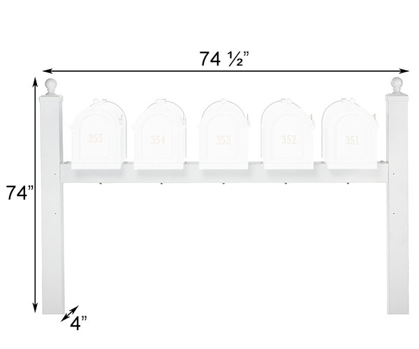 Whitehall Quint Personalized Mailboxes Package, White