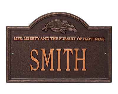 Whitehall Life and Liberty Wall Plaque, Standard, 1 Line