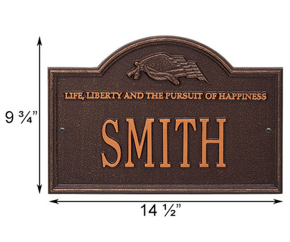 Whitehall Life and Liberty Wall Plaque, Standard, 1 Line