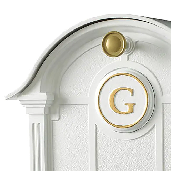 Whitehall Balmoral Mailbox with Monogram, White