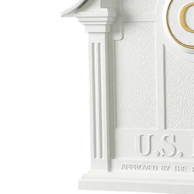 Whitehall Balmoral Mailbox with Monogram, White