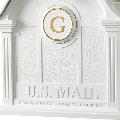 Whitehall Balmoral Mailbox with Monogram, White