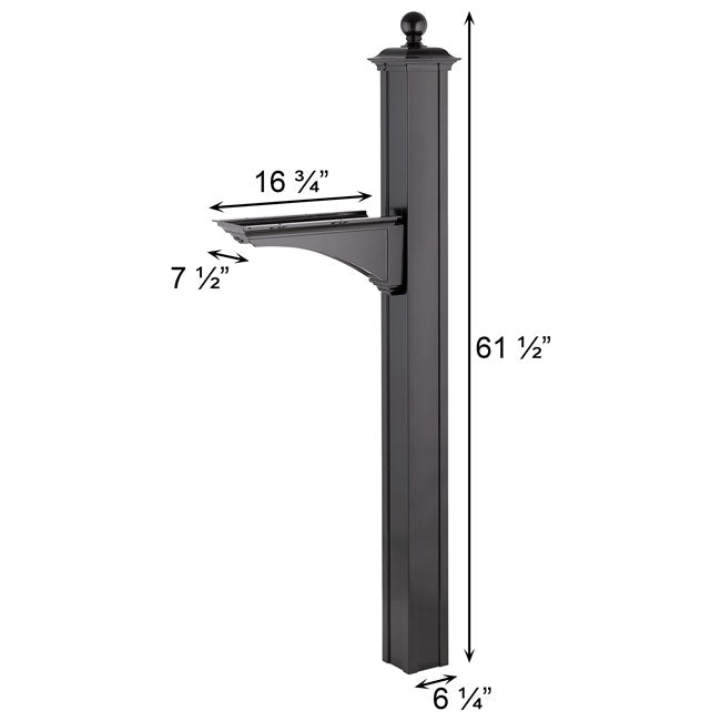 Whitehall Balmoral Mailbox with Monogram and Post, Black
