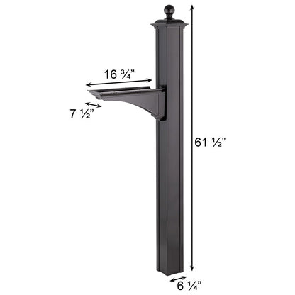 Whitehall Balmoral Mailbox with Monogram and Post, Black