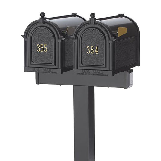 Whitehall Dual Personalized Mailboxes Package, Black