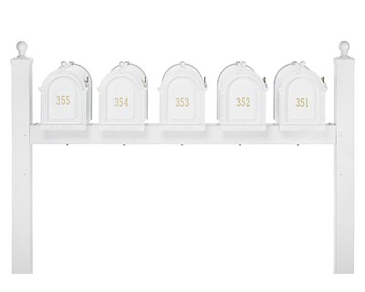 Whitehall Quint Personalized Mailboxes Package, White