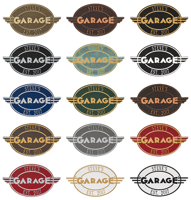 Whitehall Moderno Garage Wall Plaque, Standard, 2 Line