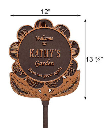 Whitehall Garden Sunflower Welcome Lawn Marker, 1 Line