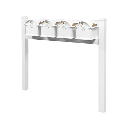 Whitehall Classic Custom Balmoral Mailbox Quad, White/Gold