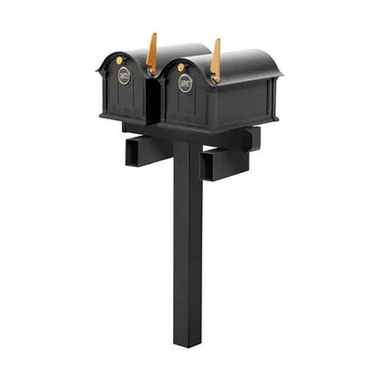 Whitehall Deluxe Custom Balmoral Mailbox Duo, Black/Gold