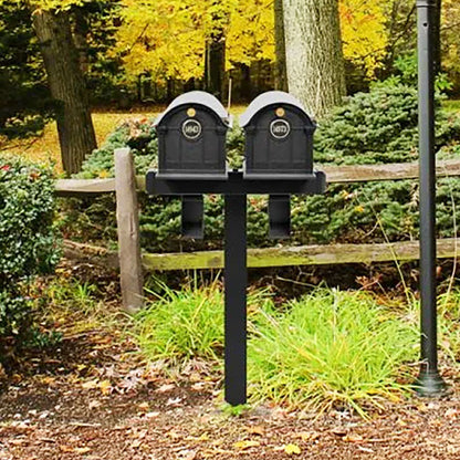 Whitehall Deluxe Custom Balmoral Mailbox Duo, Black/Gold