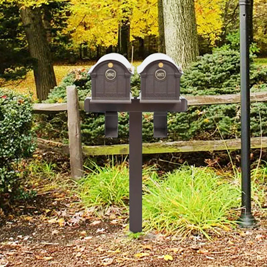 Whitehall Deluxe Custom Balmoral Mailbox Duo, Bronze/Gold