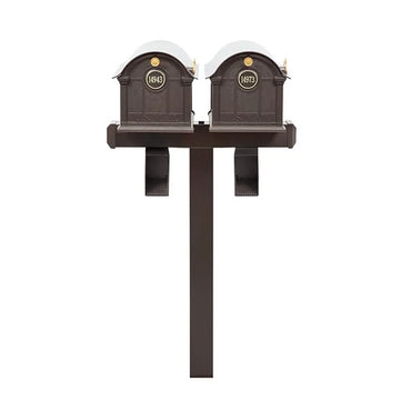 Whitehall Deluxe Custom Balmoral Mailbox Duo, Bronze/Gold