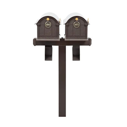 Whitehall Deluxe Custom Balmoral Mailbox Duo, Bronze/Gold