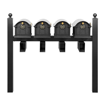 Whitehall Superior Custom Balmoral Mailbox Quad, Black/Gold