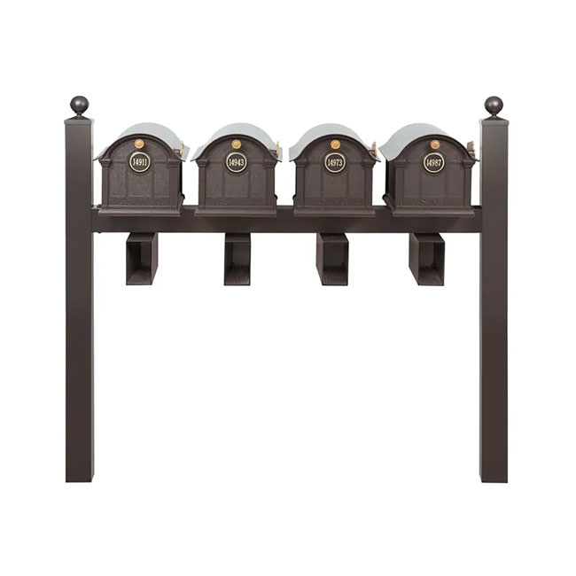 Whitehall Superior Custom Balmoral Mailbox Quad, Bronze/Gold