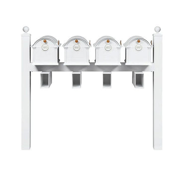 Whitehall Superior Custom Balmoral Mailbox Quad, White/Gold
