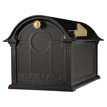 Whitehall Deluxe Custom Balmoral Mailbox Quad, Black/Gold
