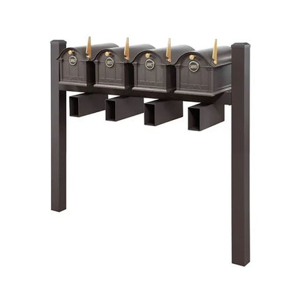 Whitehall Deluxe Custom Balmoral Mailbox Quad, Bronze/Gold
