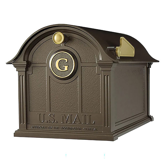 Whitehall Deluxe Custom Balmoral Mailbox Quad, Bronze/Gold
