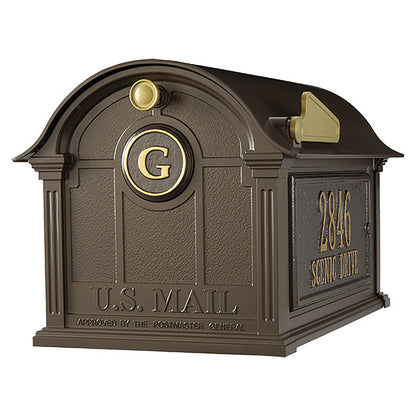 Whitehall Deluxe Custom Balmoral Mailbox Quint, Bronze/Gold
