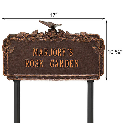 Whitehall Butterfly and Rose Garden Lawn Marker, 2 Line