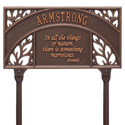 Whitehall Aristotle Garden Lawn Marker, Standard, 1 Line