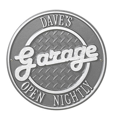 Whitehall Round Garage Wall Plaque, Standard, 2 Line