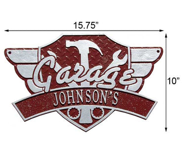 Whitehall "Garage" Wings Wall Plaque, Standard, 1 Line