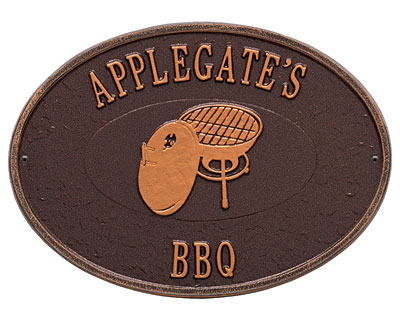 Whitehall Charcoal Grill Wall Plaque, Standard, 2 Line