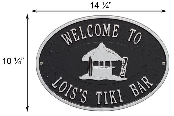 Whitehall Tiki Hut Hawthorne Wall Plaque, Standard, 2 Line