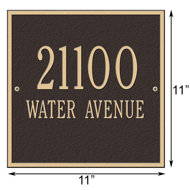 Whitehall Square Wall Plaque, Standard, 2 Line