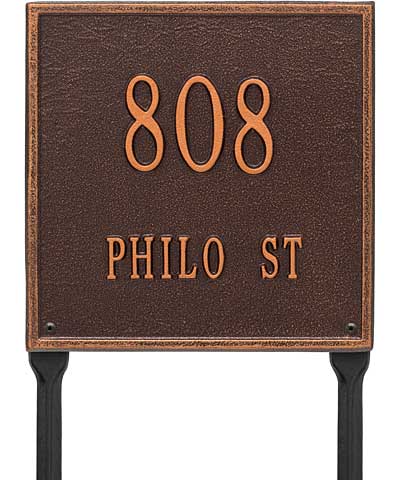 Whitehall Square Lawn Marker, Standard, 2 Line